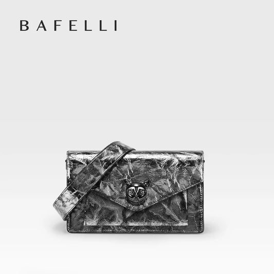 Women’s Leather Flap Crossbody Bag – Elegant Trendy Handbag