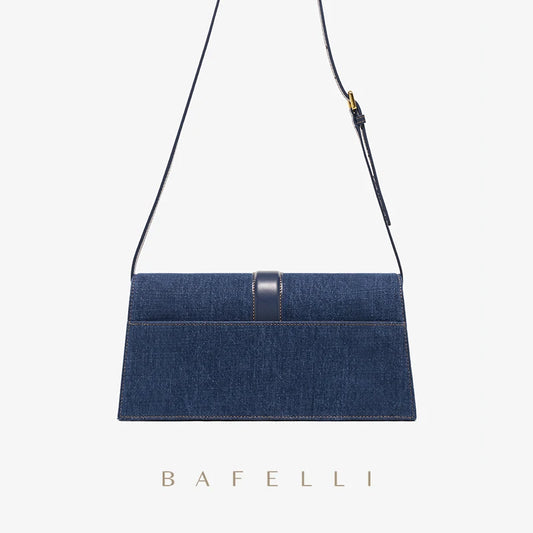 Bafelli Cat Women’s Luxury Leather Denim Retro Style Flap Purse