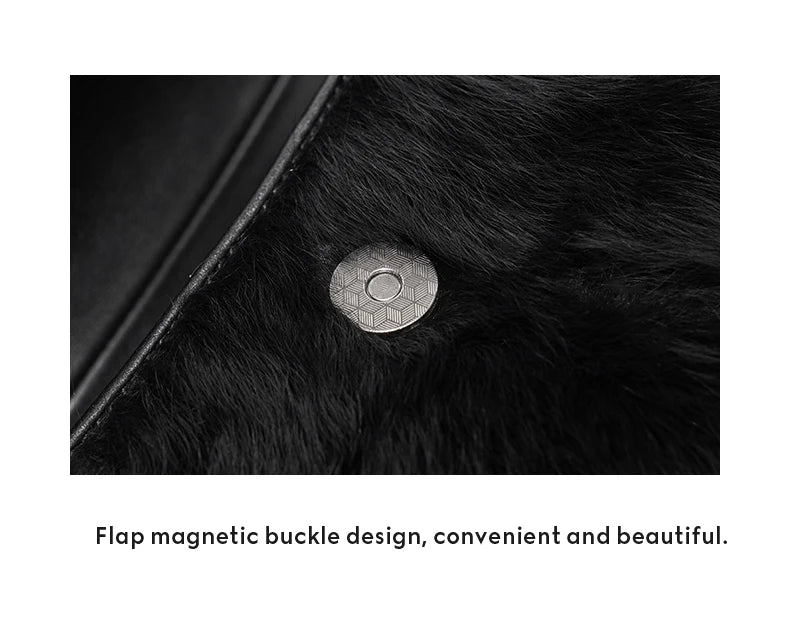 Close-up of a flap with a magnetic buckle 