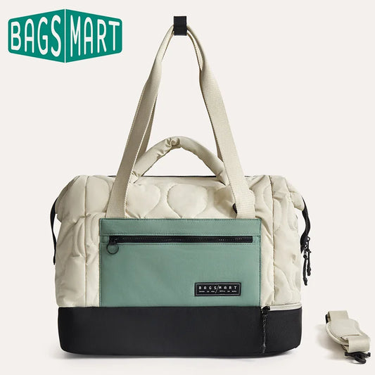 BAGSMART 34L Large Duffle Bag with Shoe Compartment