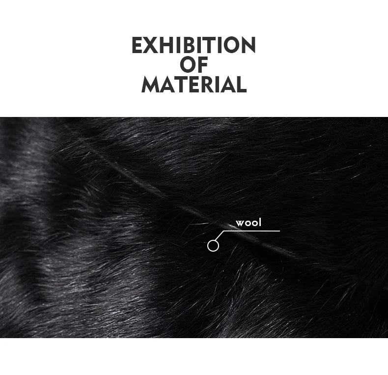 Close-up of black wool fabric bag