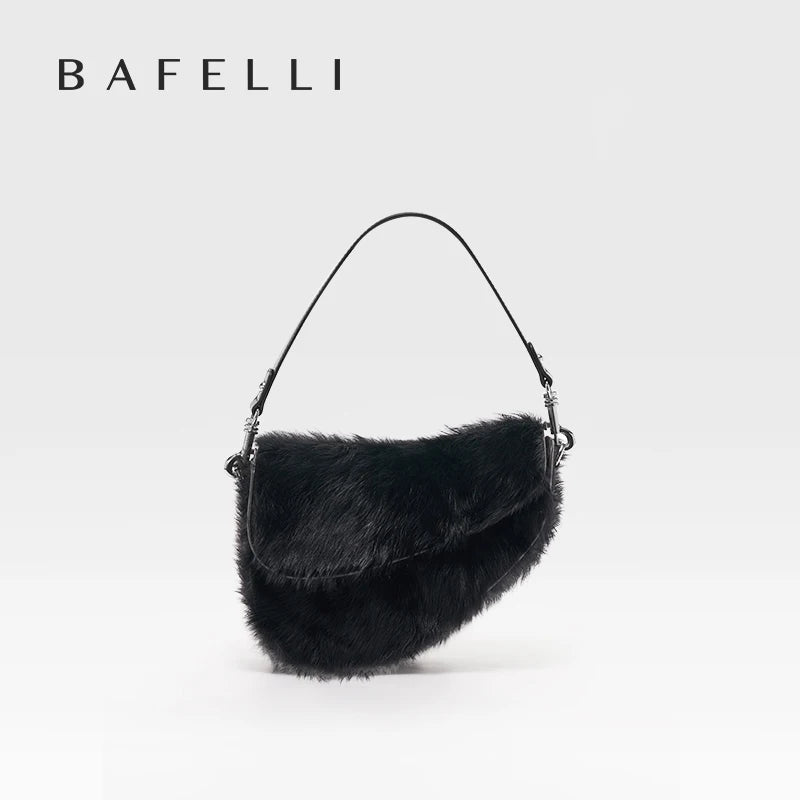 Black fur handbag 